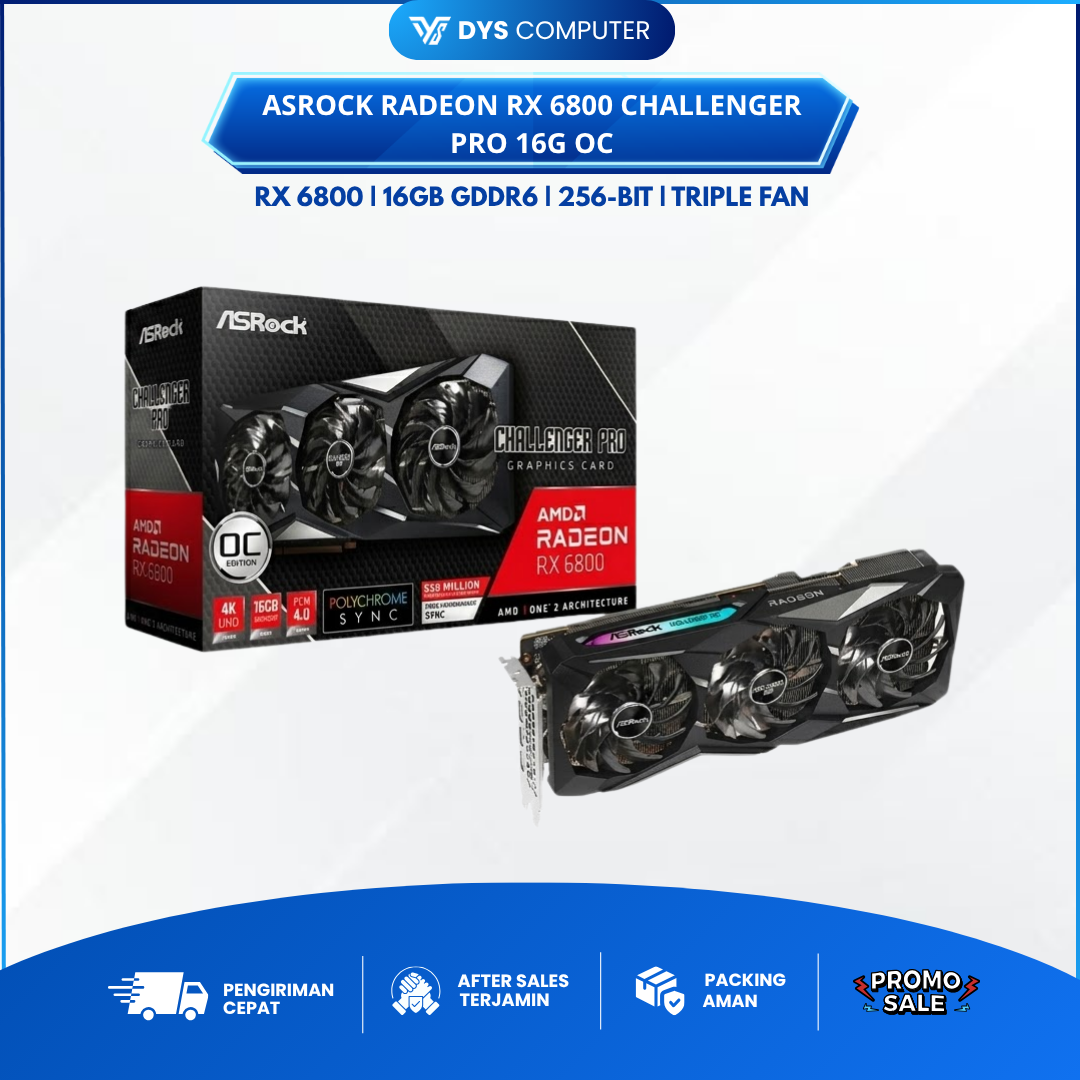 VGA ASRock Radeon RX 6800 Challenger Pro 16G OC