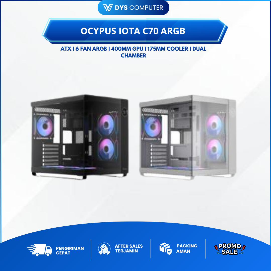 OCYPUS IOTA C70 ARGB - FREE 3 FAN Panoramic Display Mid Tower Case PC