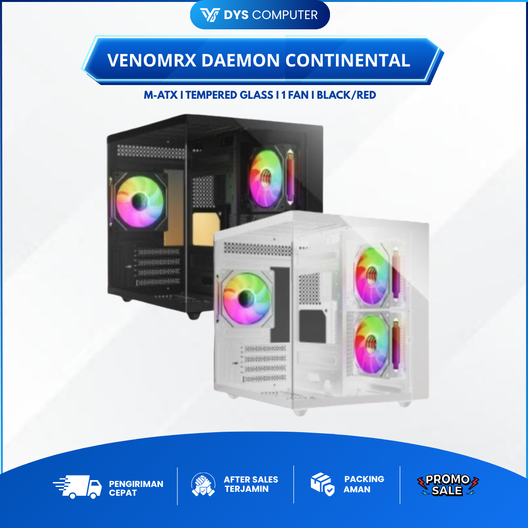 CASING VENOMRX DAEMON CONTINENTAL S6 Tempered Glass M-ATX