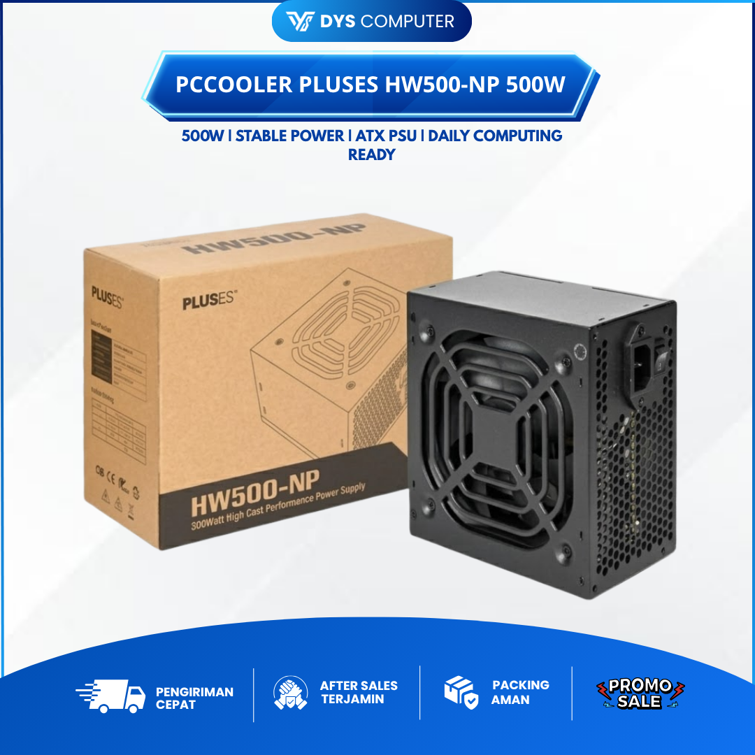 PCCOOLER Pluses HW500-NP 500W PSU - Power Supply 500Watt