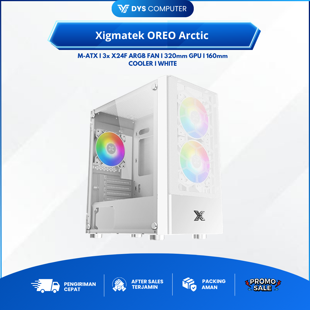 Xagatek OREO Arctic M-ATX Tempered Glass 