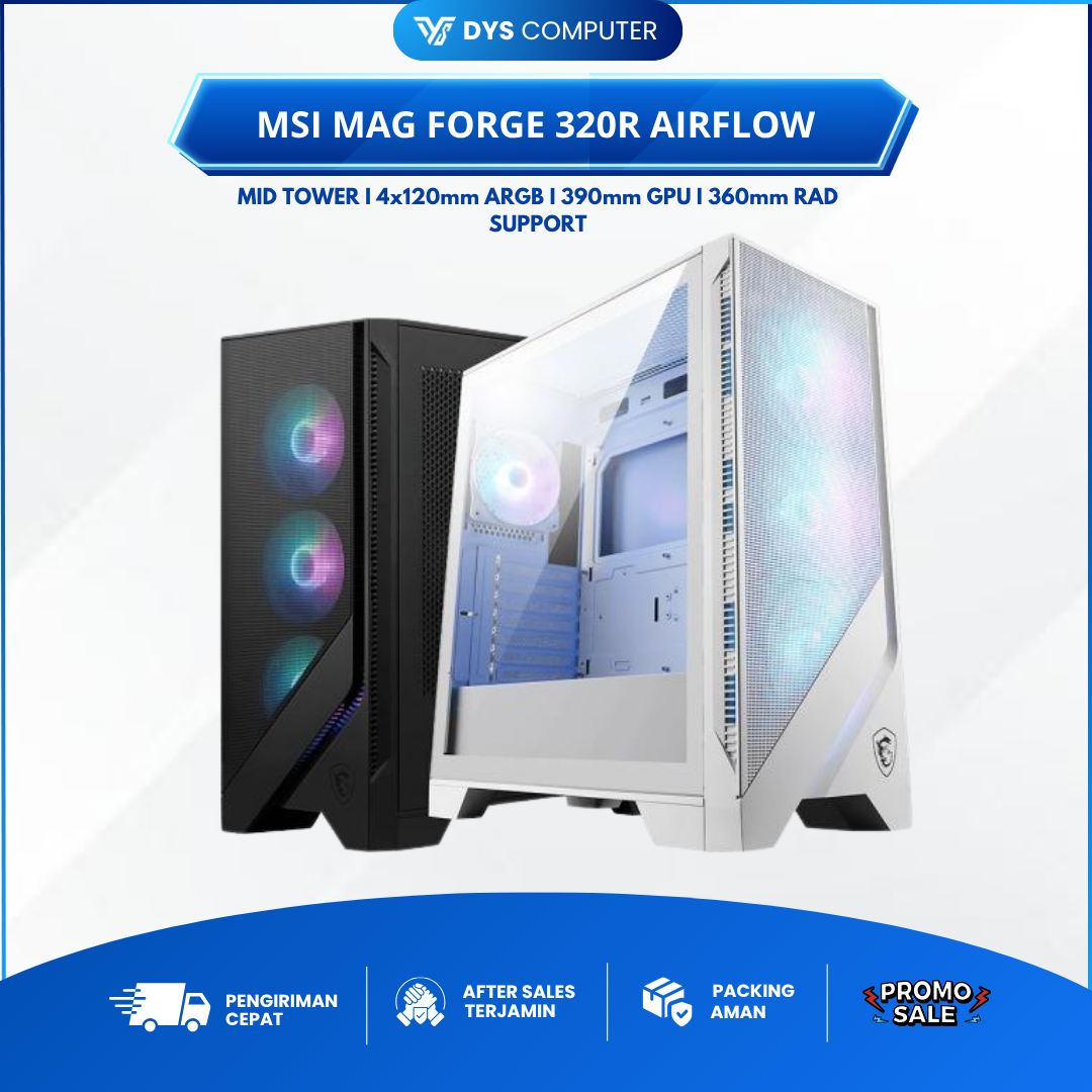 Casing MSI MAG FORGE 320R Airflow Gaming Case Support ATX-MATX