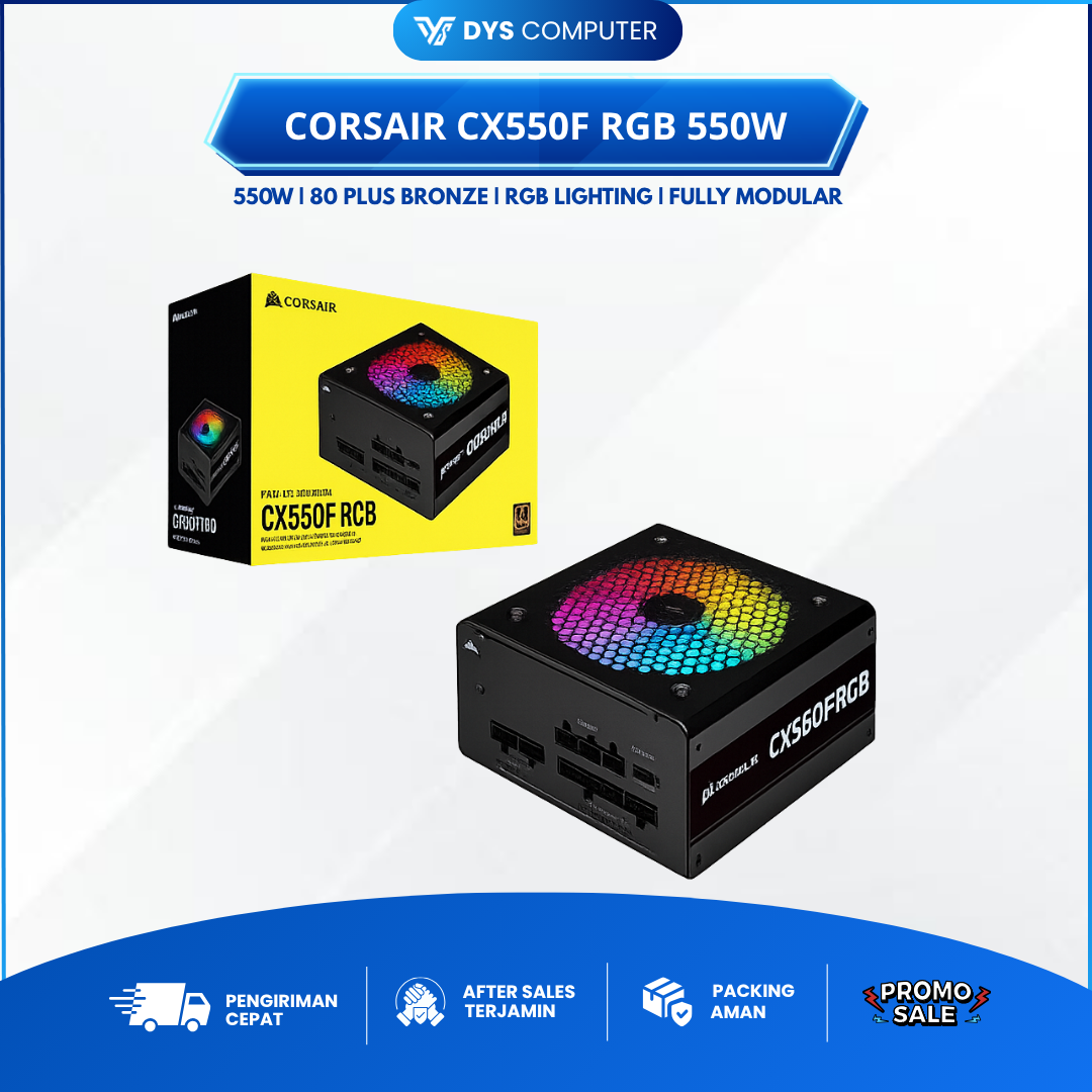 Corsair CX550F PSU RGB 550 Watt 80 Plus Bronze - Black / PSU CX 550F